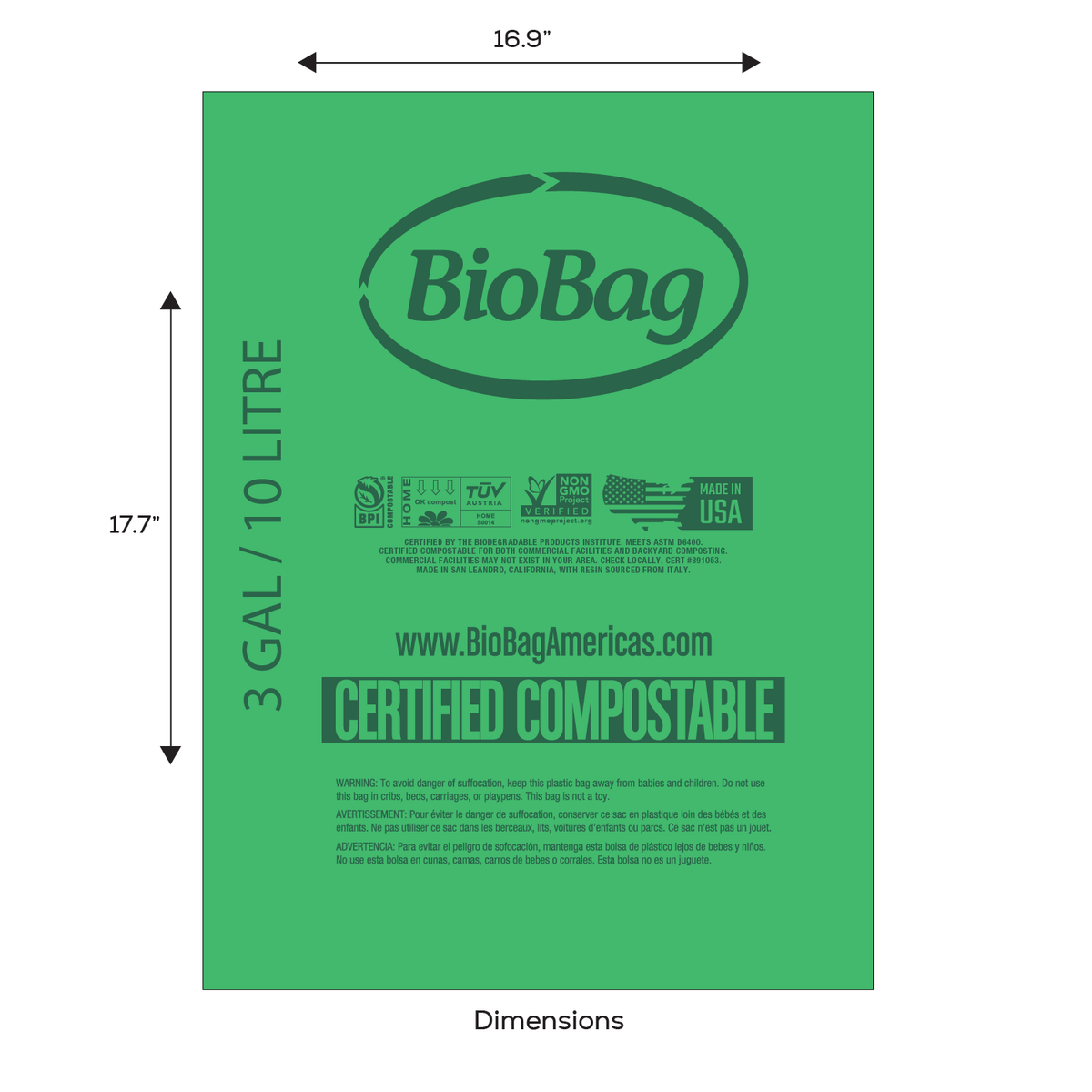 BioBag 2-96 Gallon Compostable Liners