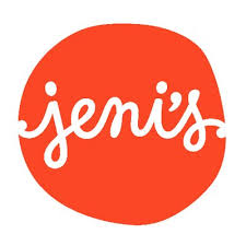 Jeni's logo on a red background