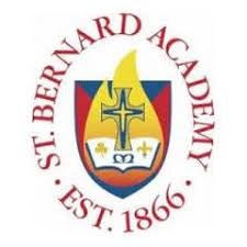 St. Bernard Academy logo with a shield design and text 'Est. 1866'.