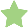 Green star-shaped object on a white background